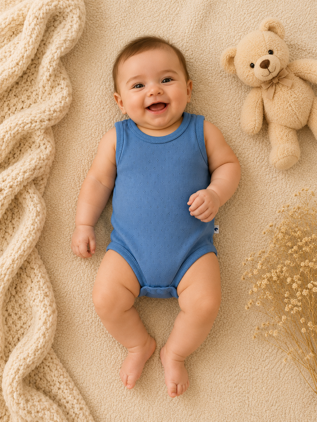 3Lü Atlet Body Set Mavi-Beyaz-Lacivert