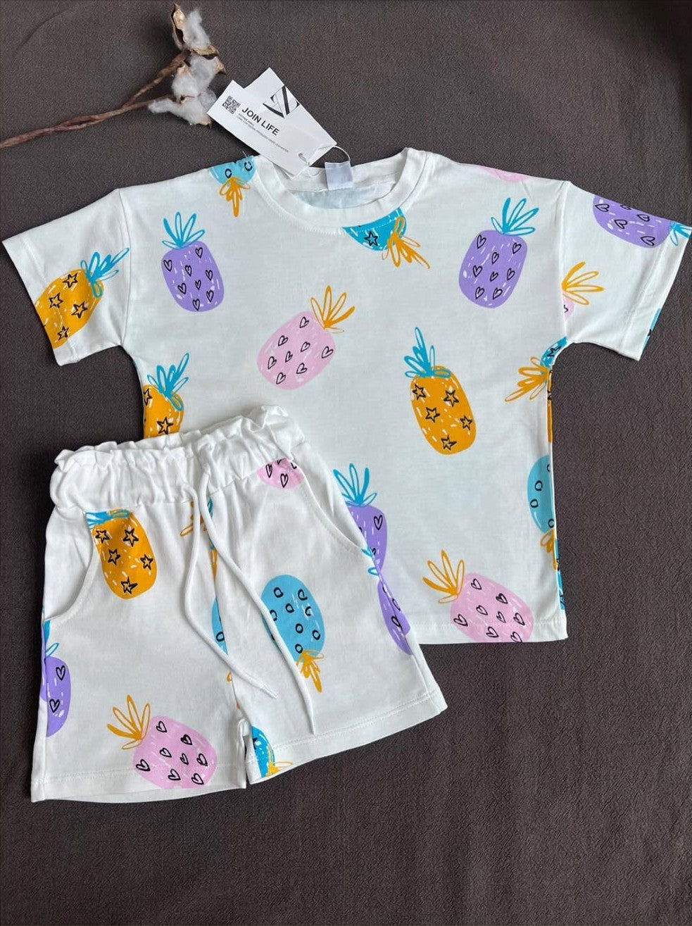 Yumuşacık Pamuklu Çocuk Ananas Takımı (2-8 Yaş)