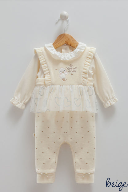 Krem Salopet Elbise - Bebeğinizin Tarzını Konuşturun!