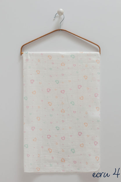 Bebek Müslin Örtü – %100 Pamuk | Ecru Desen Seçenekleri