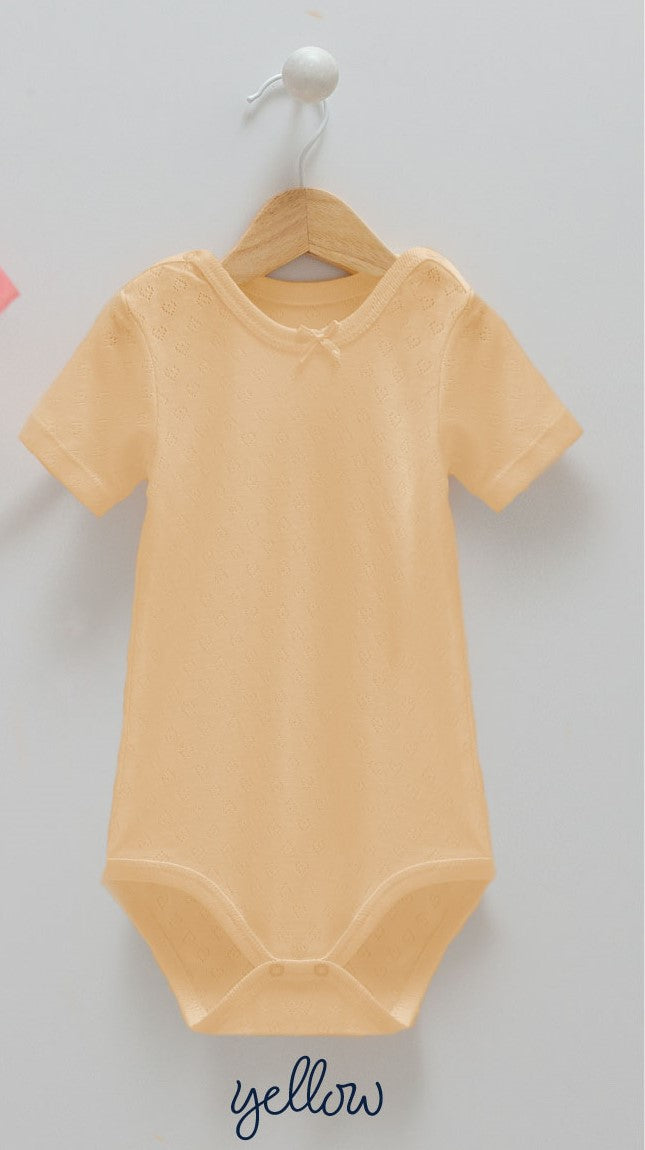 Caramell 3Lü Kısa Kollu Body Set Beyaz-Gül Kurusu-Sarı