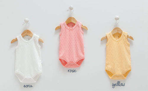 Caramell 3Lü Atlet Body Set Beyaz-Gül Kurusu-Sarı