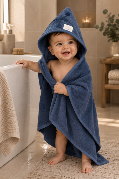Erkek Bebek Banyo Havlusu Bebek Kesesi Hediye!