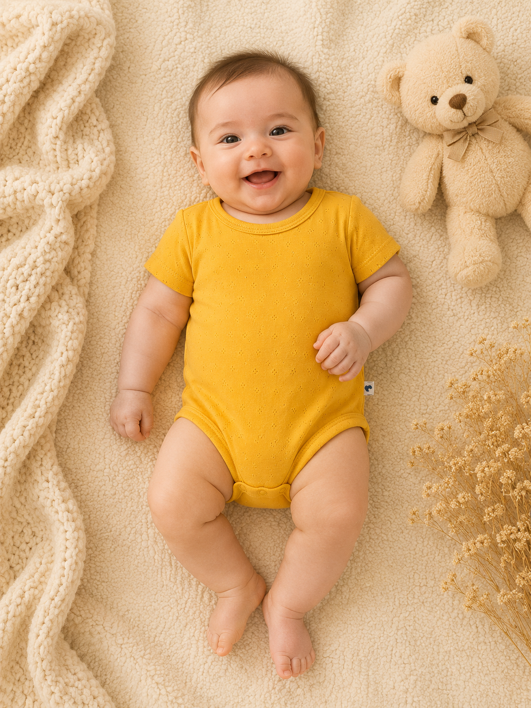 3Lü Kısa Kollu Body Set Sarı-Lacivert-Beyaz