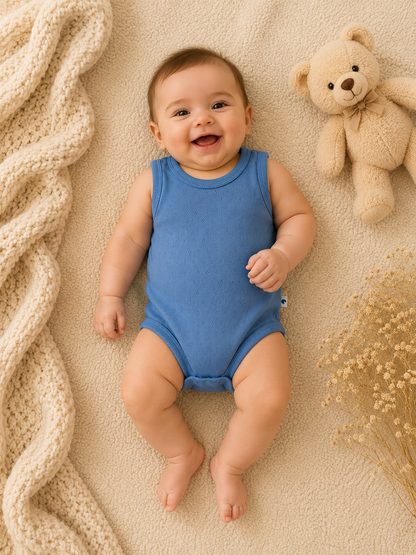 3Lü Atlet Body Set Mavi-Beyaz-Lacivert