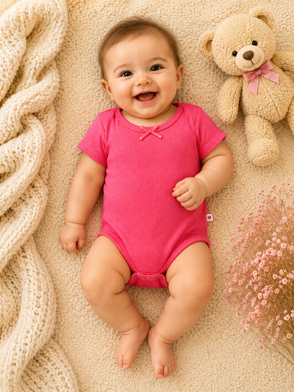 3Lü Kısa Kollu Body Set Yeşil-Kırmızı-Beyaz