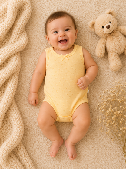 3Lü Atlet Body Set Beyaz-Gül Kurusu-Sarı