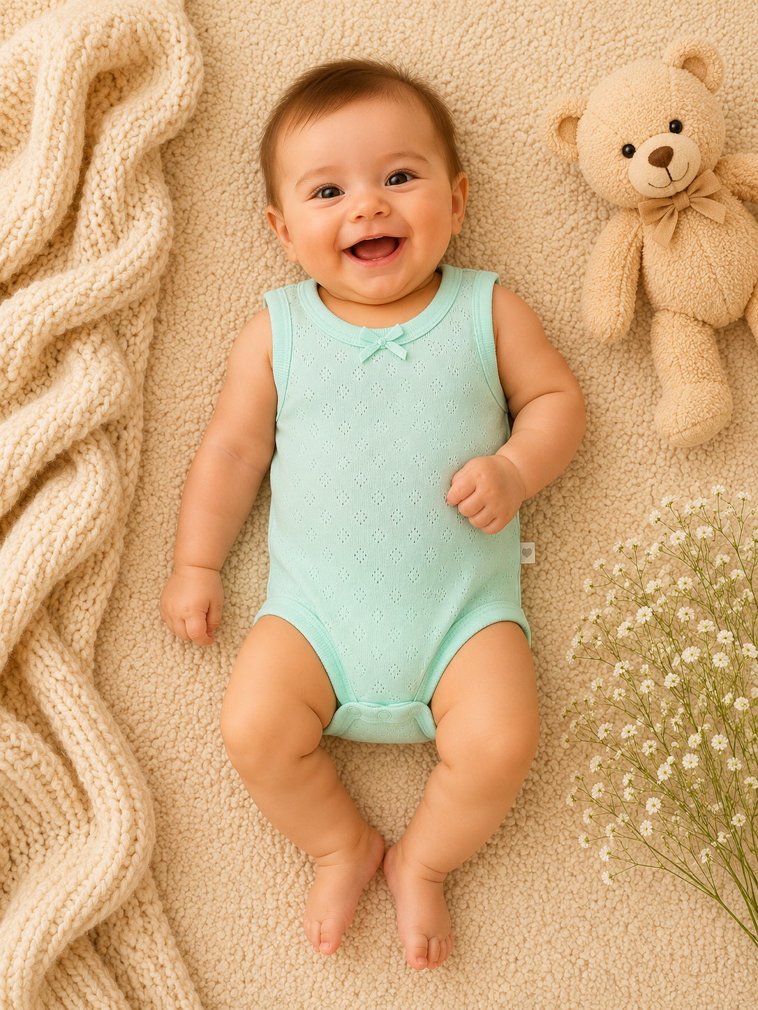 3Lü Atlet Body Set Yeşil-Beyaz-Pembe